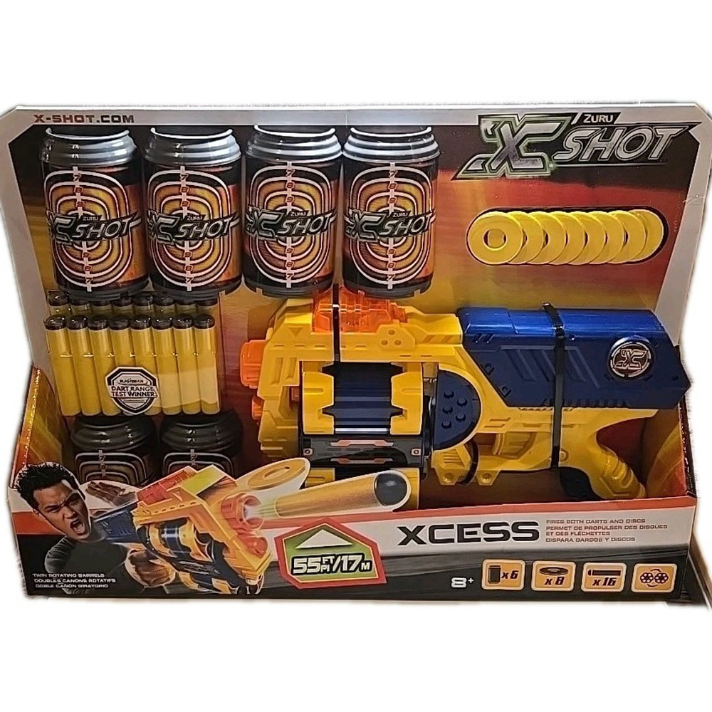 Zuru X Shot Dual Ammo System Fires Darts And Disks NIB (168)